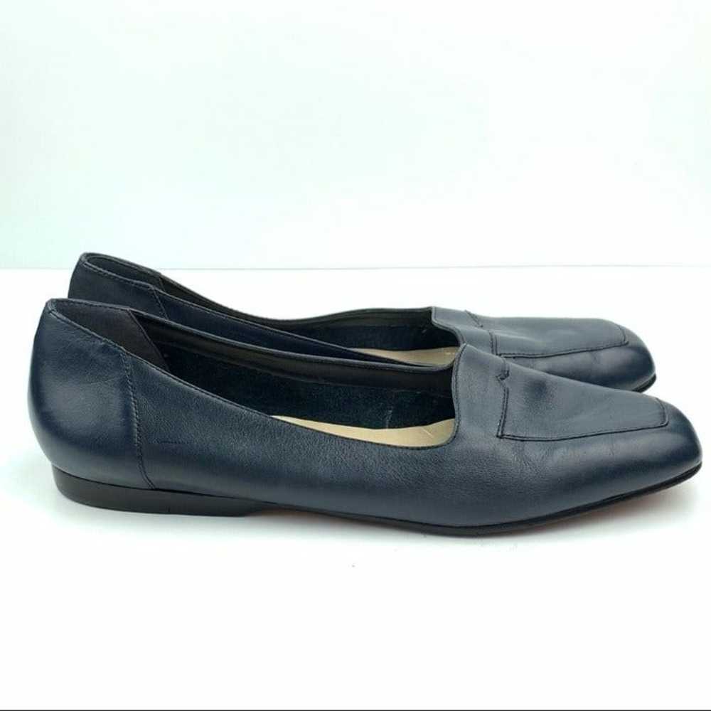 Enzo Angiolini Bellevue flat 9.5 navy blue leathe… - image 1