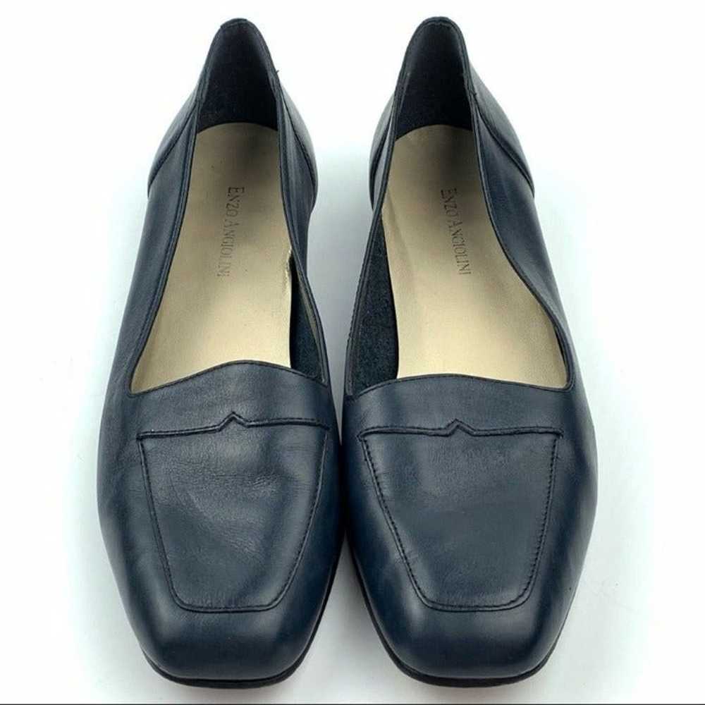 Enzo Angiolini Bellevue flat 9.5 navy blue leathe… - image 2