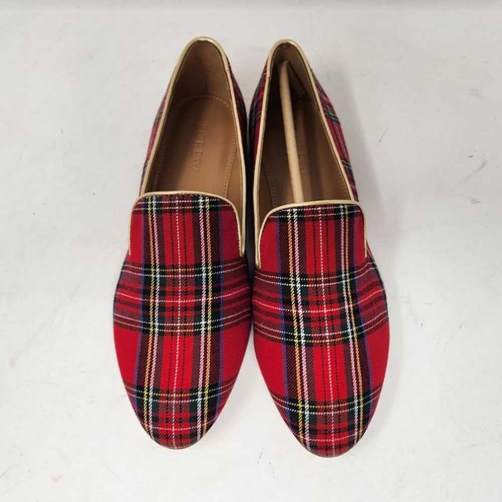 Women's 6 J Crew Factory red tartan plaid smoking… - image 6