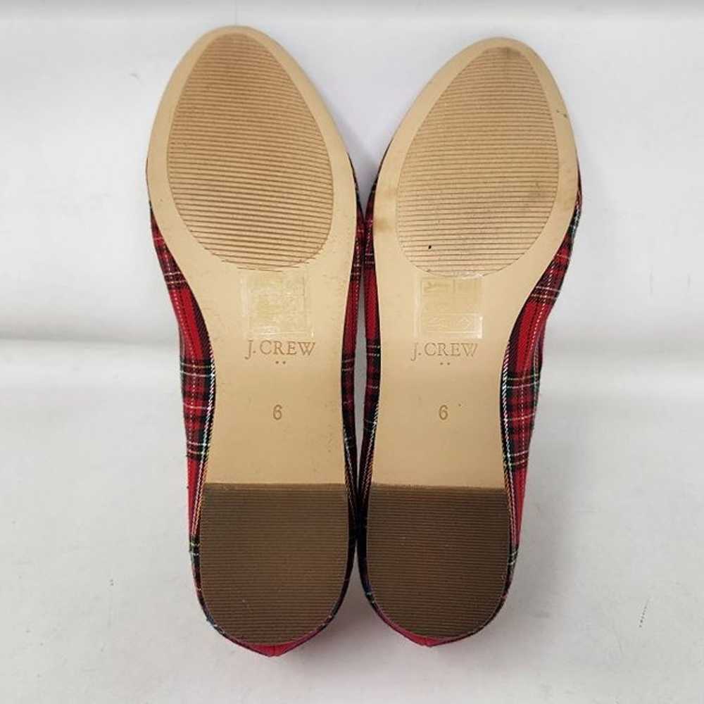 Women's 6 J Crew Factory red tartan plaid smoking… - image 9