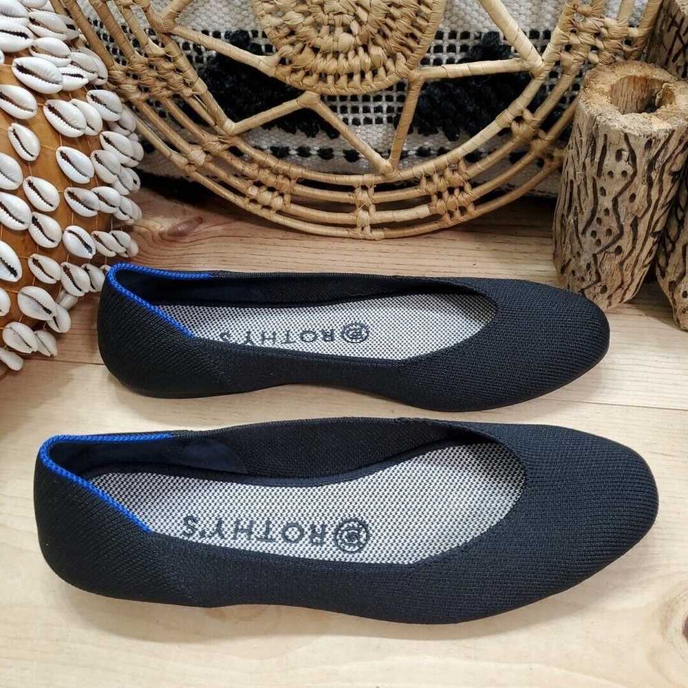 Rothy's The Square Black Ballet Flats Comfort Tra… - image 1