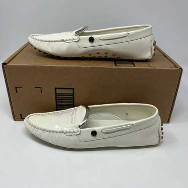 Tod’s Gammino White Patent Leather Driving Loafers