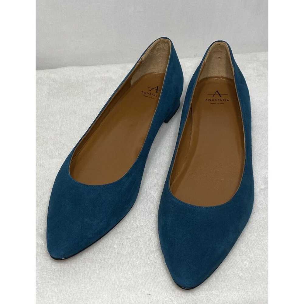 Aquatalia Blue Suede Flat Shoes Women’s 8 - image 1