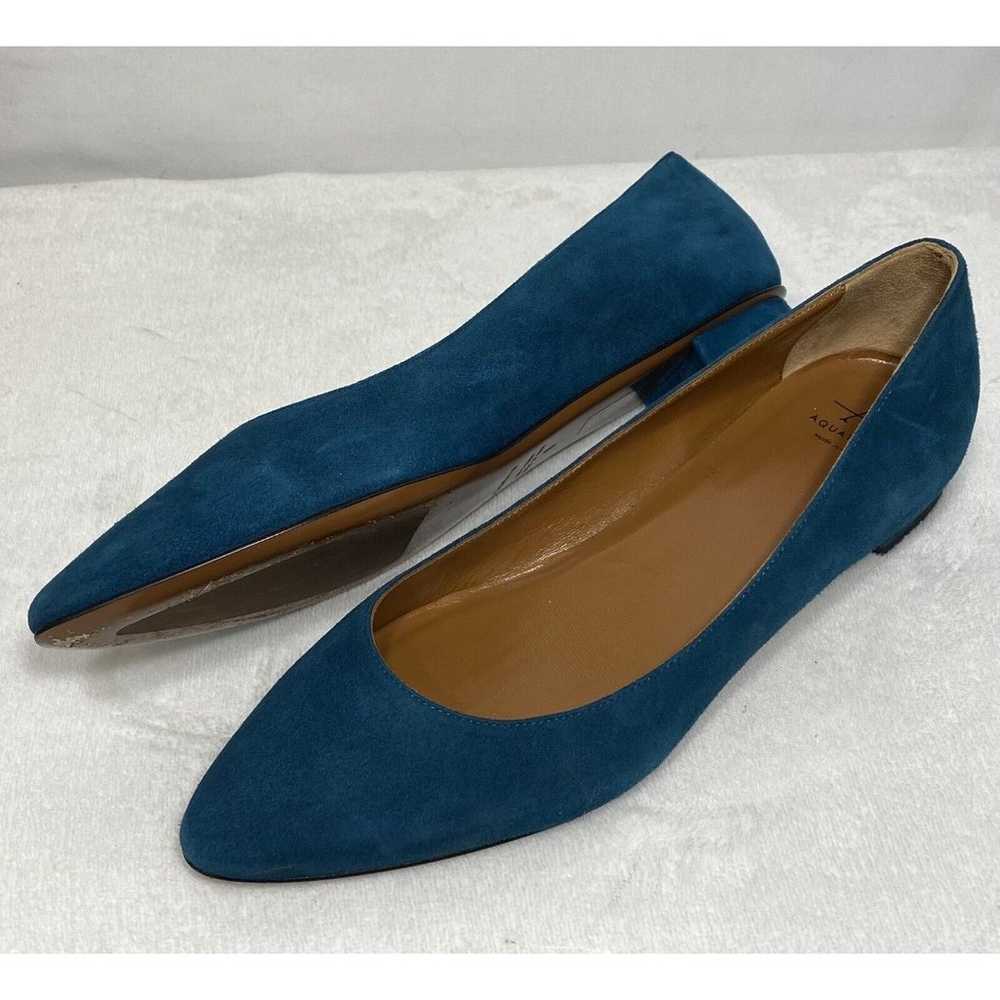 Aquatalia Blue Suede Flat Shoes Women’s 8 - image 5
