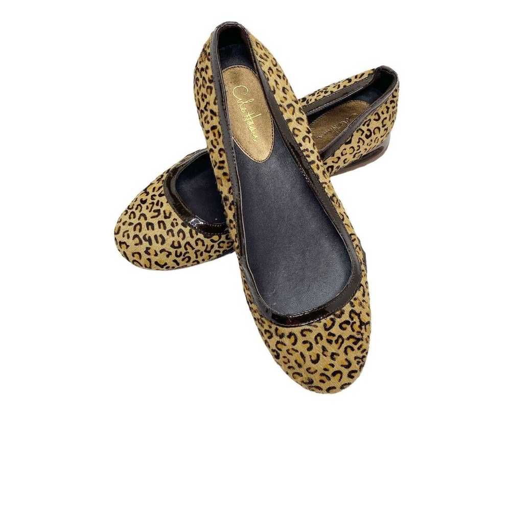 Womens Cole Haan Leopard Print Calf Hair Flats Ni… - image 1