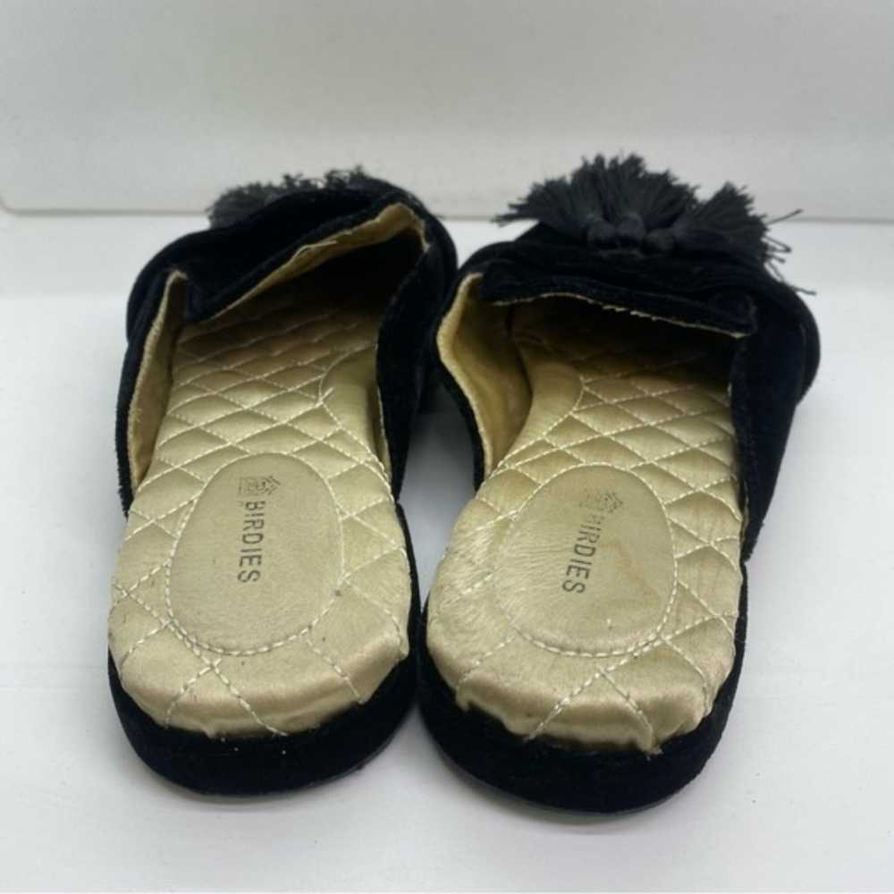 Birdies Robin black velvet tassel mules 6.5 - image 3