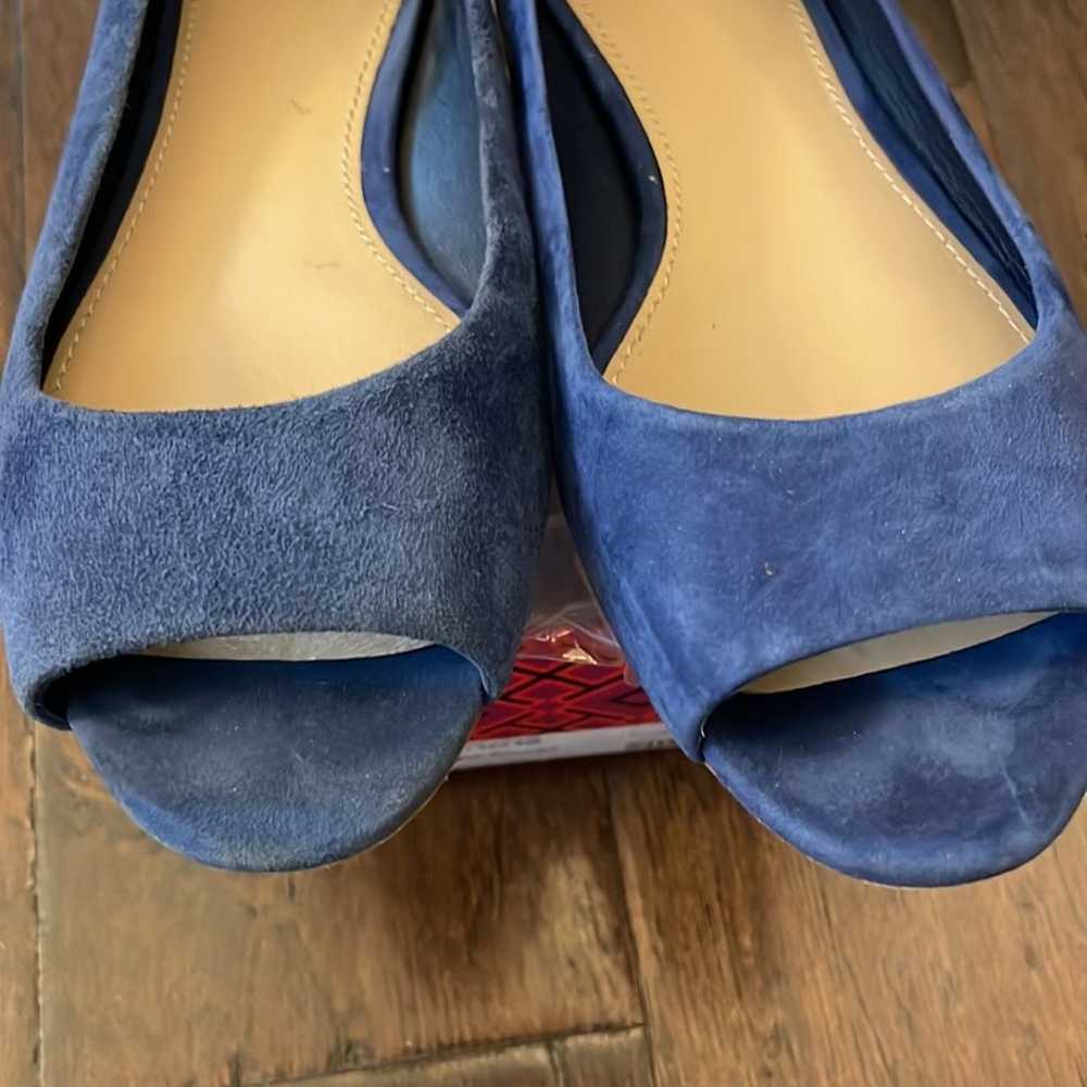 Tory Burch Peep Toe Suede Ballet Flats (6.5) - image 6