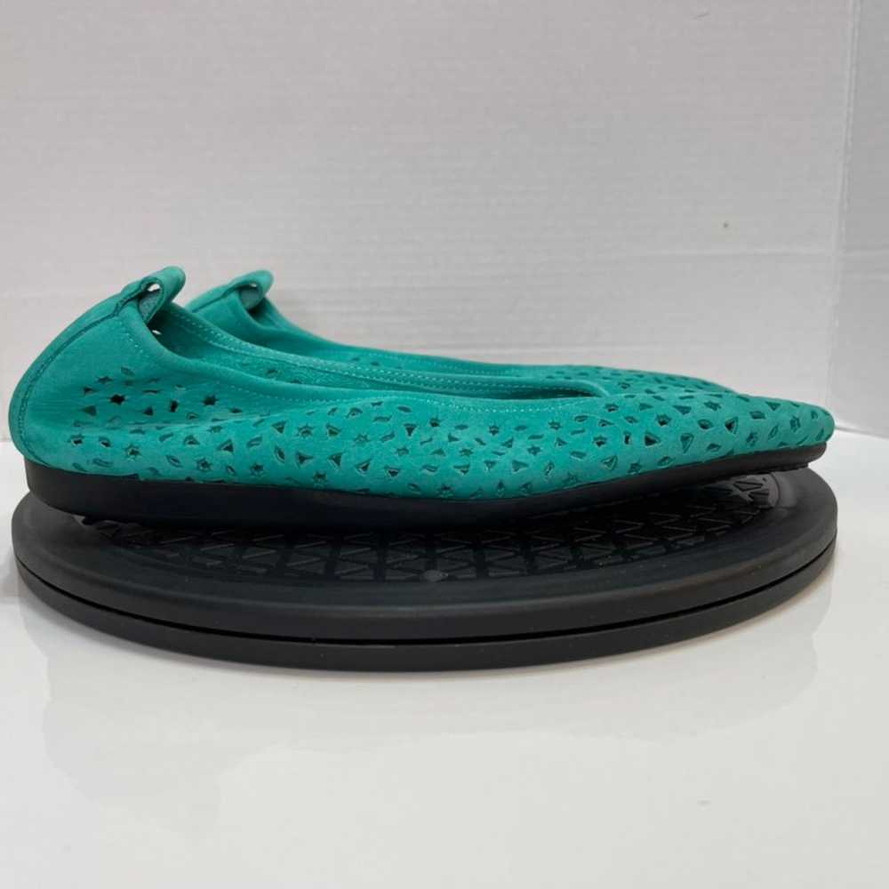 Arche Lilly Laser Cut Suede Green Ballet Flats - image 2