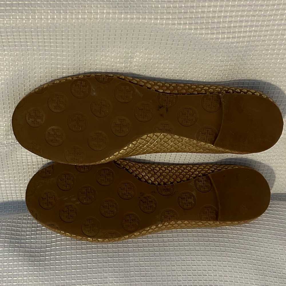 Tory Burch Gold and brown Leather Ballet Flats 8 - image 2