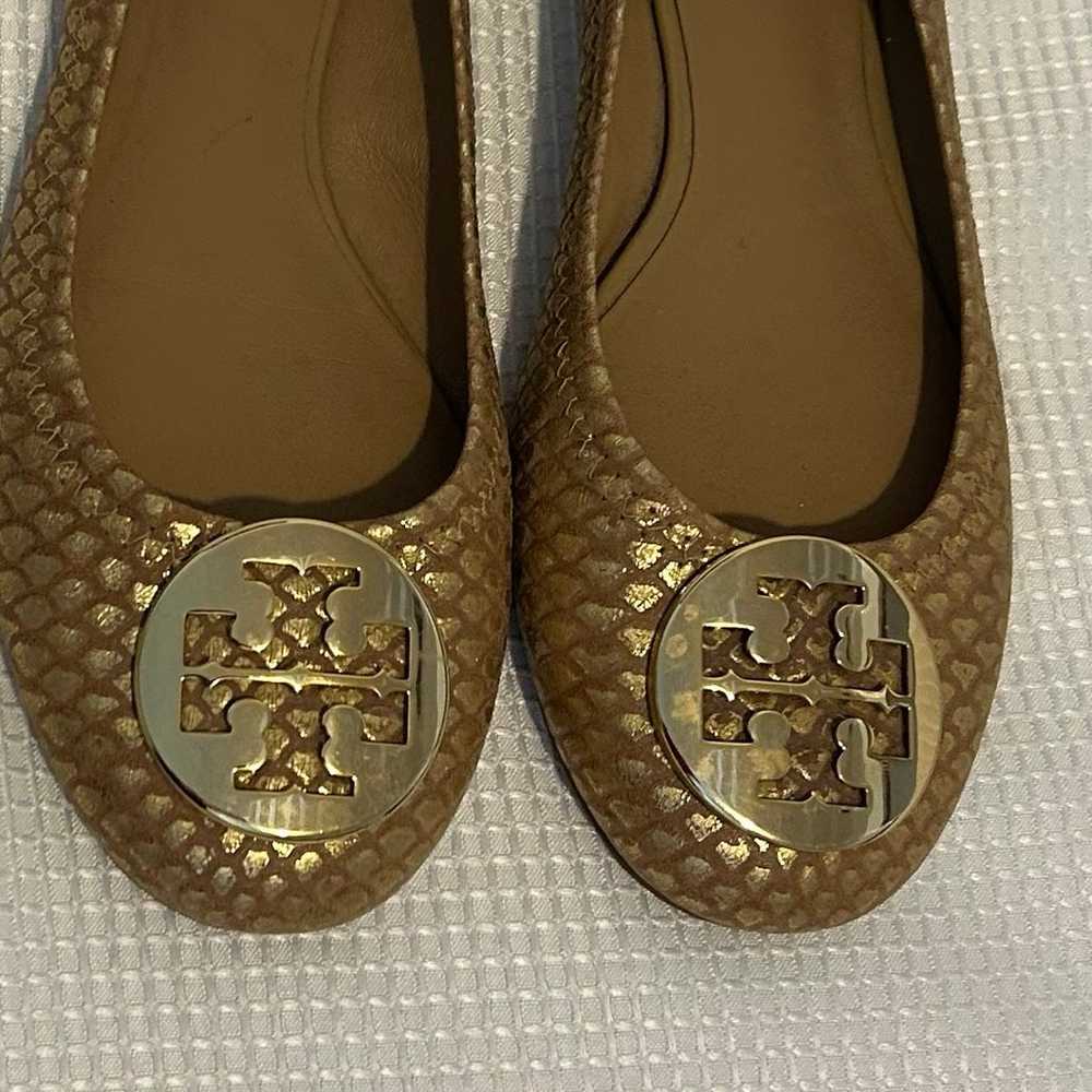 Tory Burch Gold and brown Leather Ballet Flats 8 - image 3