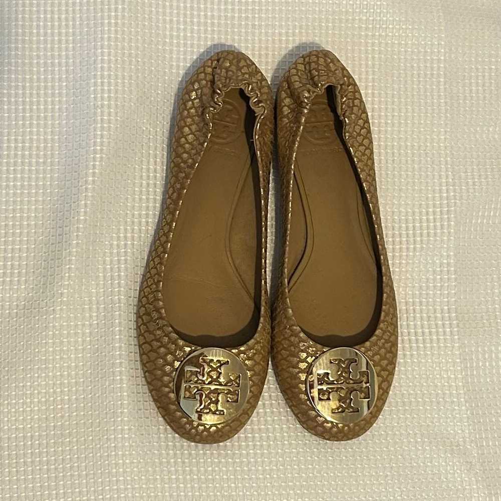 Tory Burch Gold and brown Leather Ballet Flats 8 - image 4