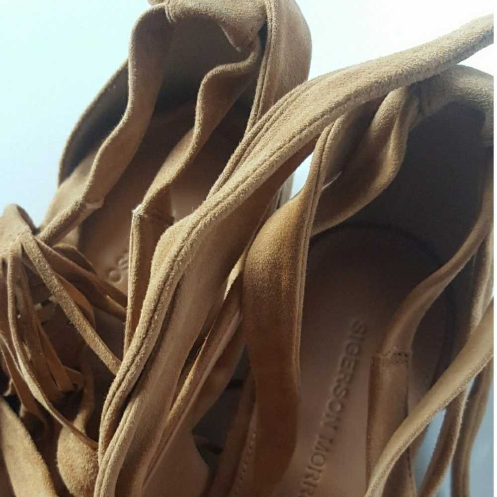 NEW Sigerson Morrison Suede camel wrap ballet fla… - image 4