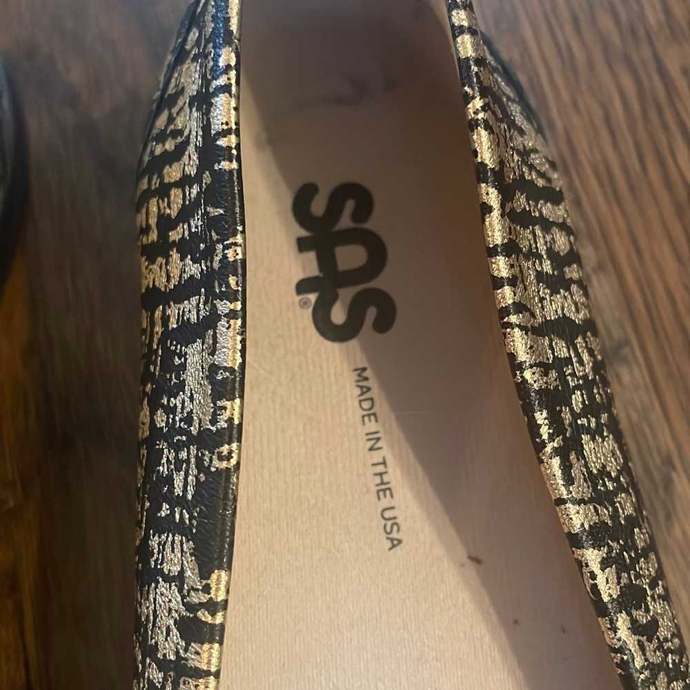 SAS Ballet Flats Gold and Black Sz: 7-1/2 N - image 2