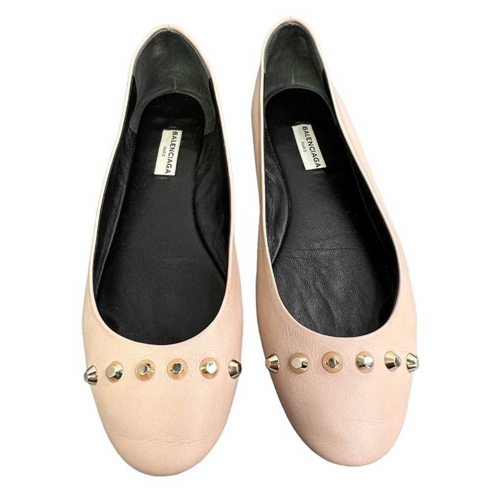 Balenciaga Leather Ballet Flat Studded size 38 US… - image 2