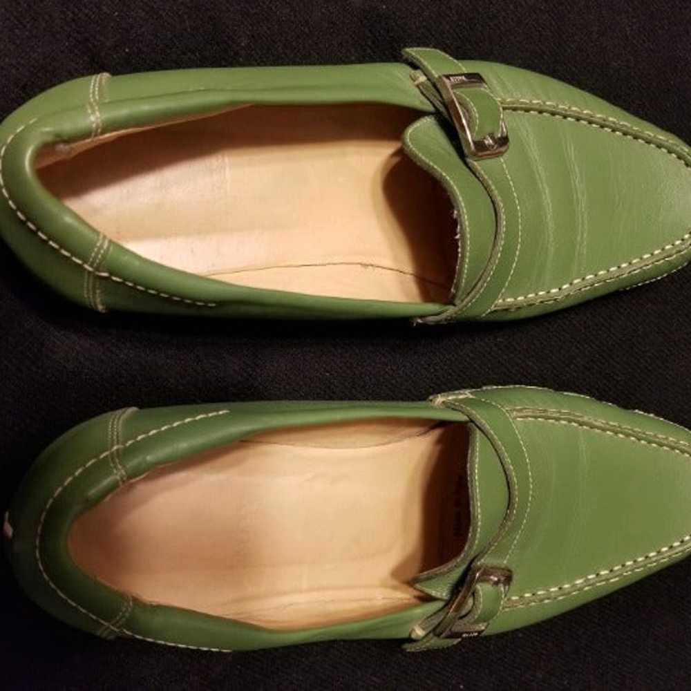 Bally ladies green flat shoes size 41.5 - image 1