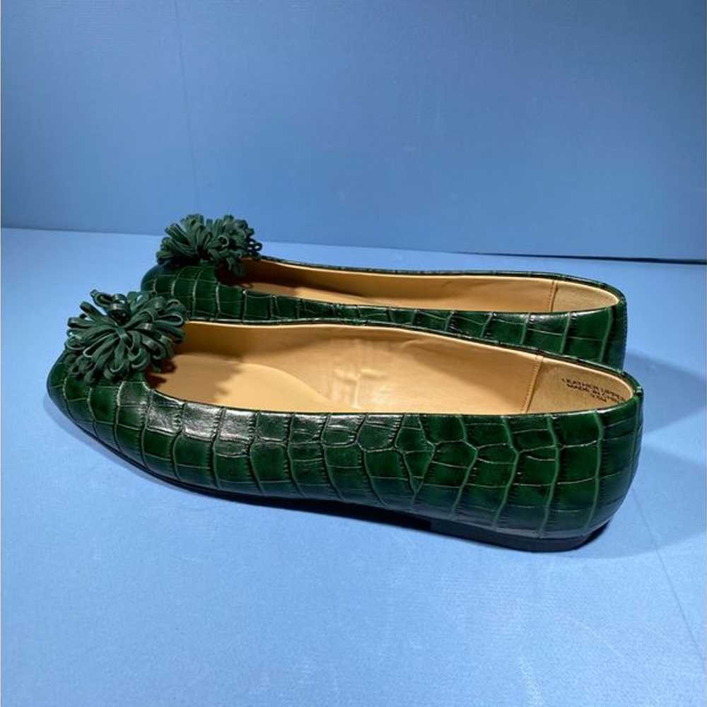 Talbots Women's Ballet Flats Green Croc Prints  L… - image 2