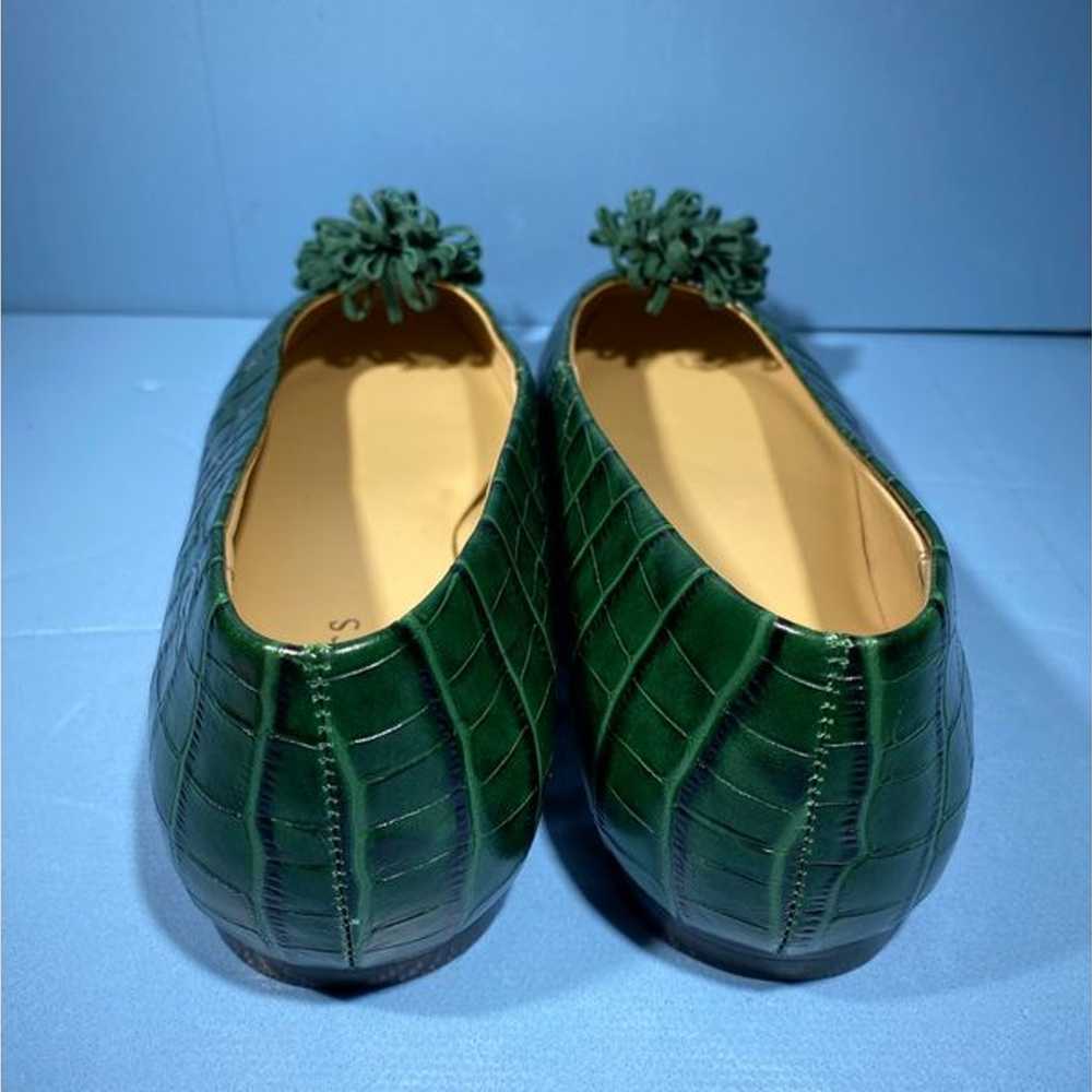 Talbots Women's Ballet Flats Green Croc Prints  L… - image 5