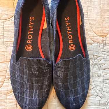 Rothy's Navy Plaid Loafers