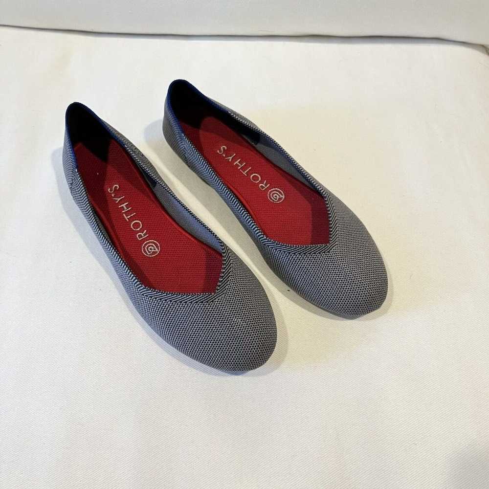 Rothys Round Toe Flats Cloud Grey Birdseye  Style - image 3