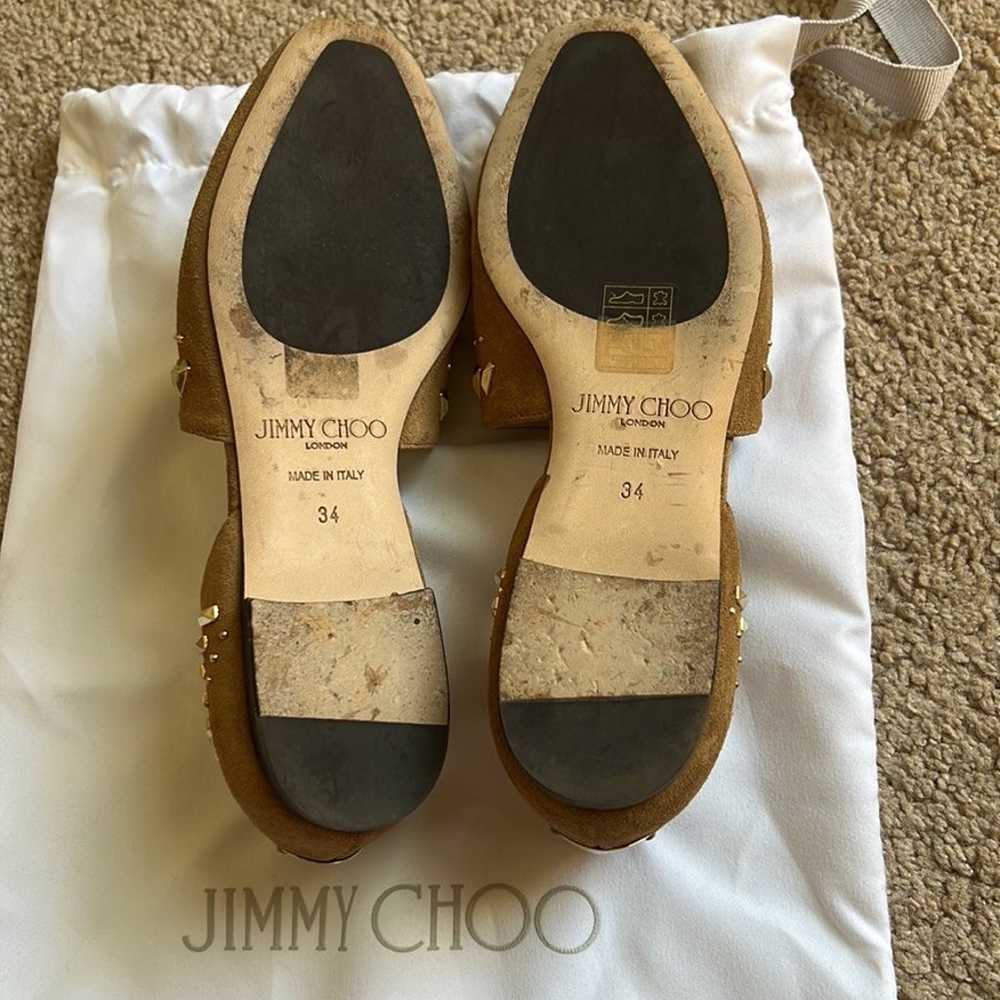 Jimmy Choo Suede Dorsay Studded Flats Size: EU34 - image 3