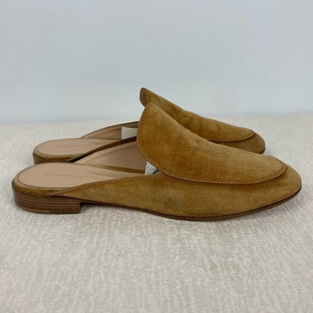Gianvito Rossi Brown Suede Slip On Flats Mules Si… - image 5