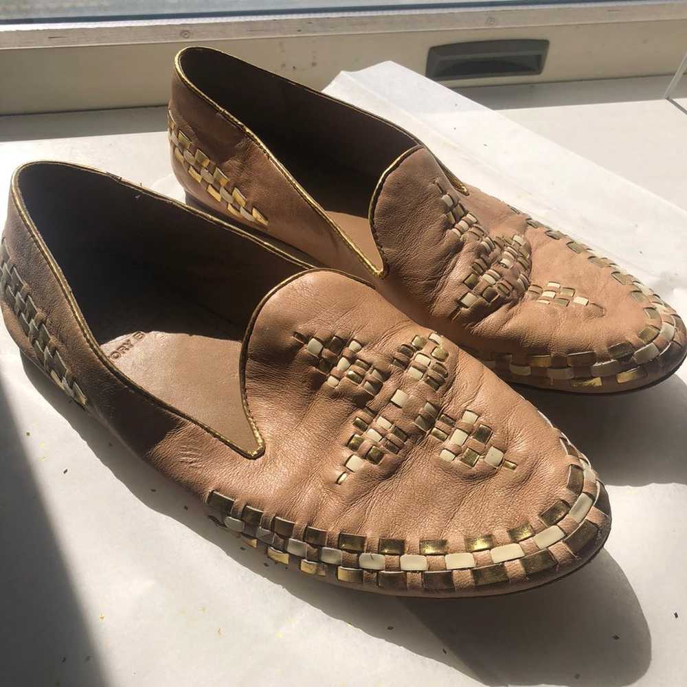 TORY BURCH Leather Woven Loafers - image 2