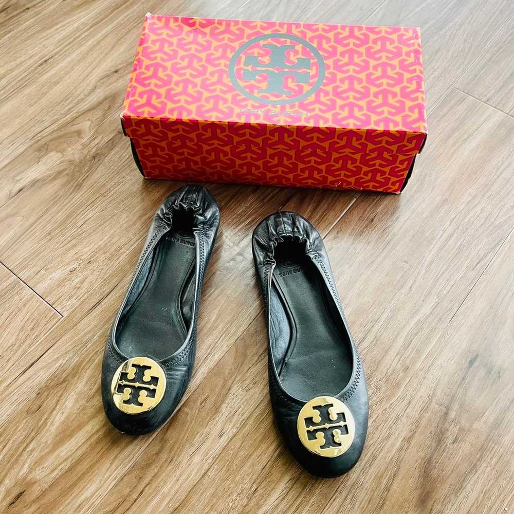 Tory Burch black gold reva ballet flat 8 - Gem