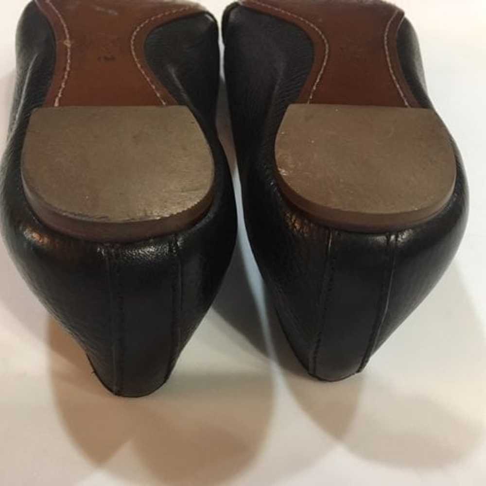 Tory Burch Black Leather Flats Sz 7 - image 4