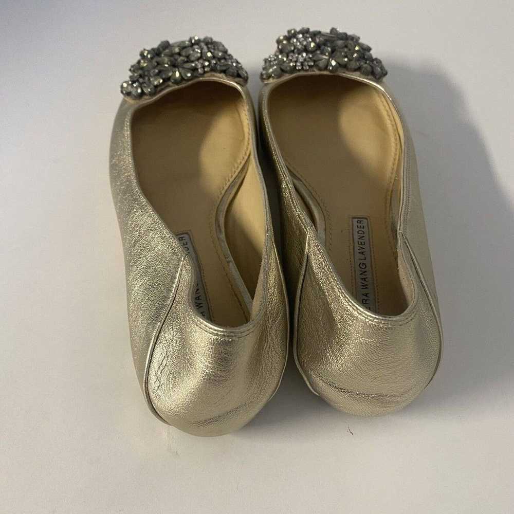 Vera Wang Lavender Gold Ballet Flat Leather Embel… - image 6