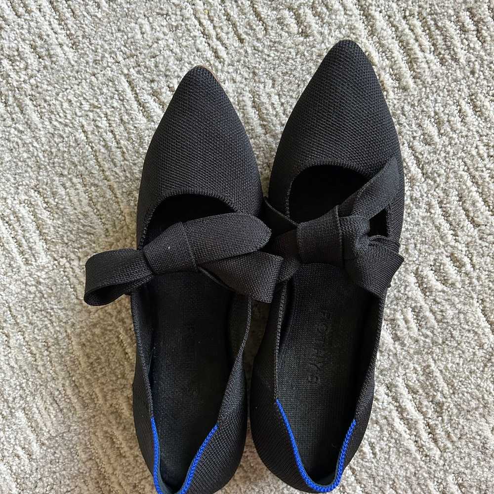 Rothy’s Mary Jane Pointed Tie Flats Black - image 2