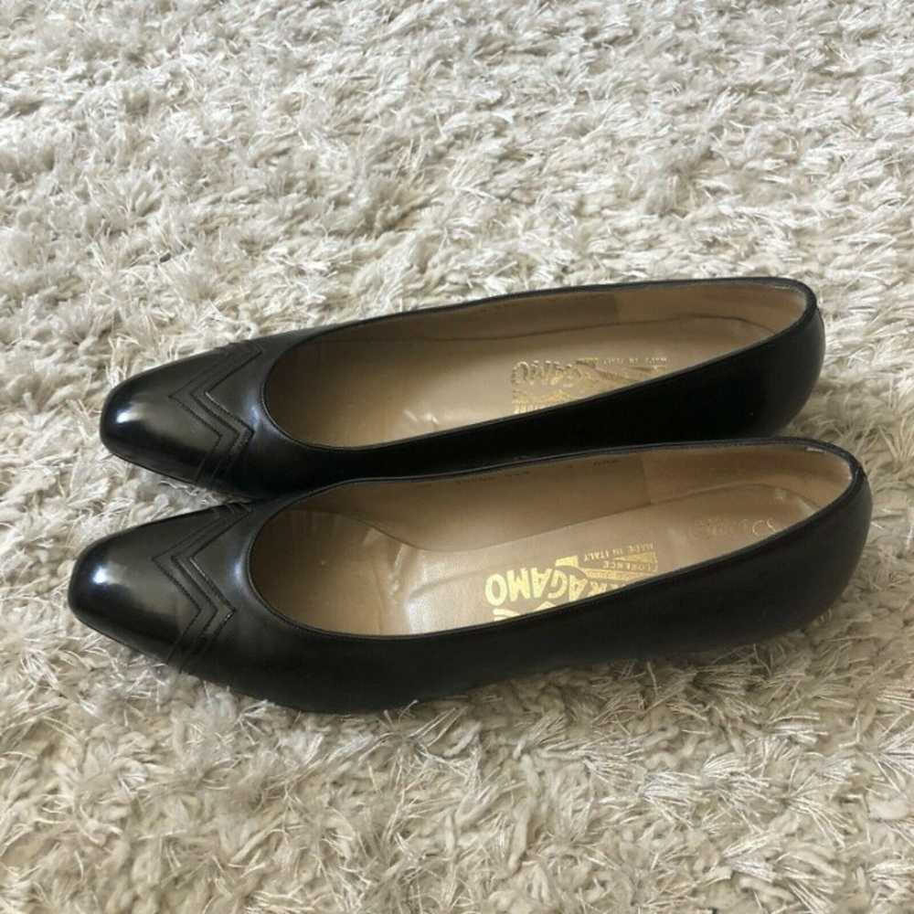 Salvatore Ferragamo Womens Shoes Black Flats Pate… - image 3