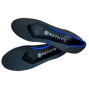 ROTHY'S Classic Black Round Toe with Blue Trim Si… - image 1