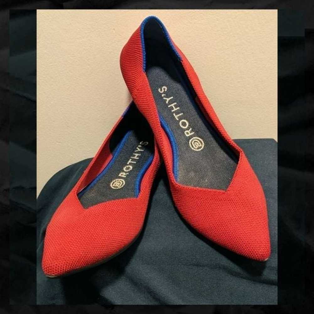 Rothy's Deep Red Point Flats - EUC - image 1