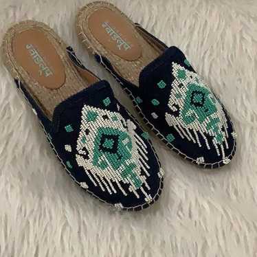 Guadalupe designs embroidered beaded slip on summe