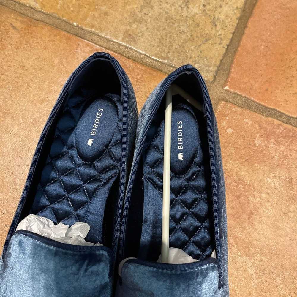 Blue velvet Birdies slip on loafer - image 2