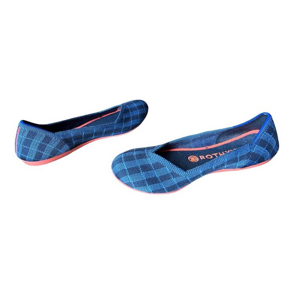 Rothy’s The Flat Indigo Gingham Round Toe Flats C… - image 3