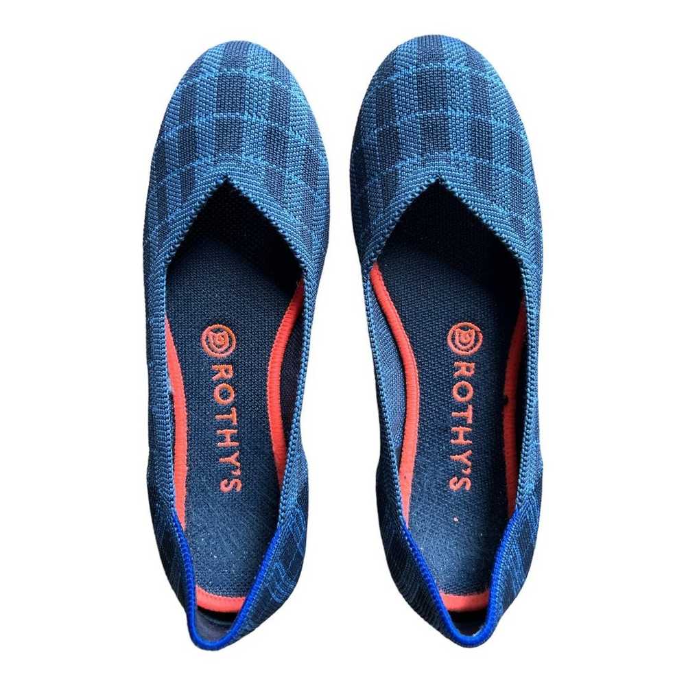 Rothy’s The Flat Indigo Gingham Round Toe Flats C… - image 4