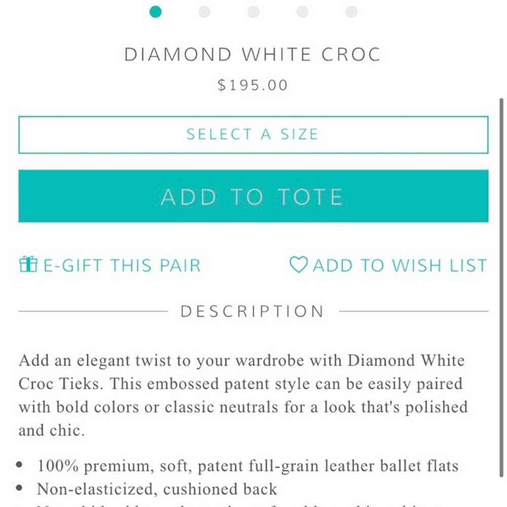 Tieks Diamond White Croc Flats - image 2