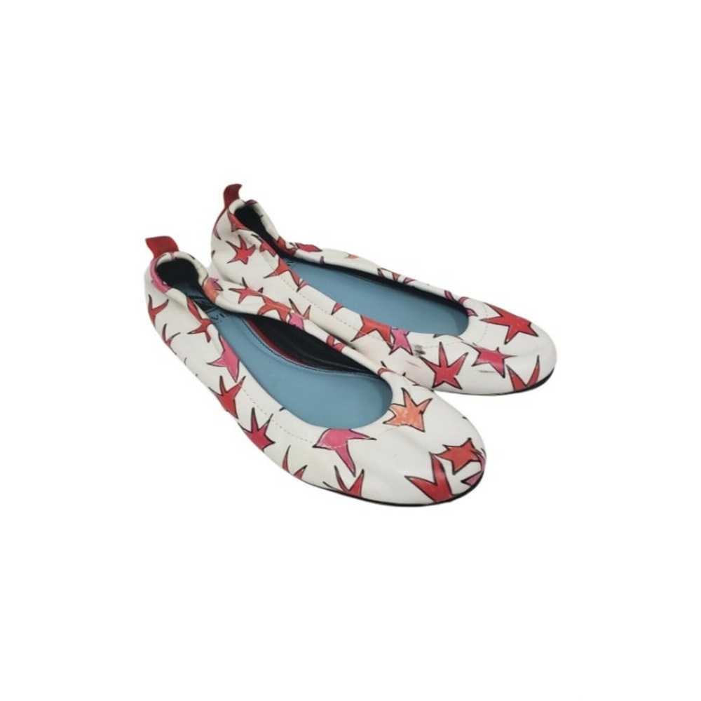 Lanvin  Womens White Red Star Printed Ballet Stre… - image 1