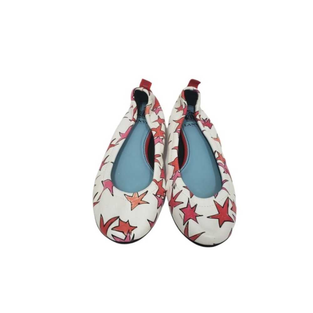 Lanvin  Womens White Red Star Printed Ballet Stre… - image 2