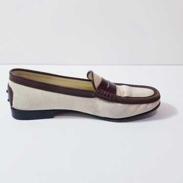 TOD'S Fabric Slip On Loafers