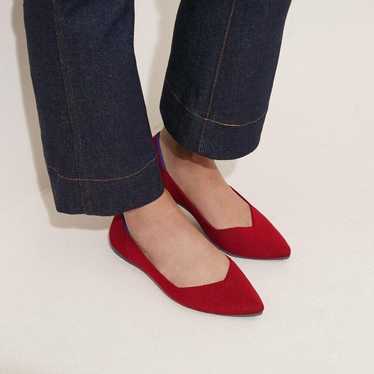 ROTHY'S Ballet Flat Loafer Pointed Toe Red Slip O… - image 1