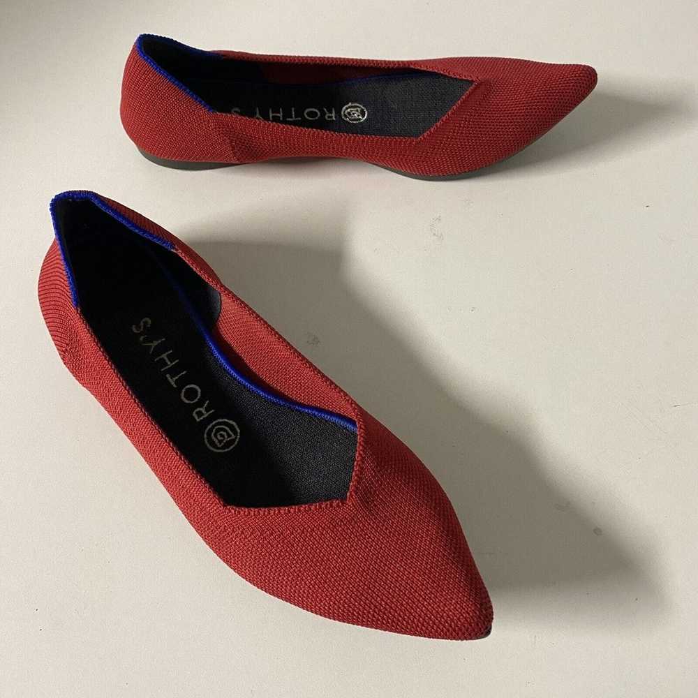 ROTHY'S Ballet Flat Loafer Pointed Toe Red Slip O… - image 2