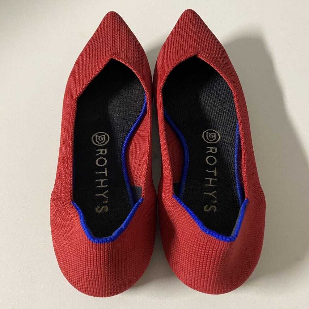ROTHY'S Ballet Flat Loafer Pointed Toe Red Slip O… - image 3