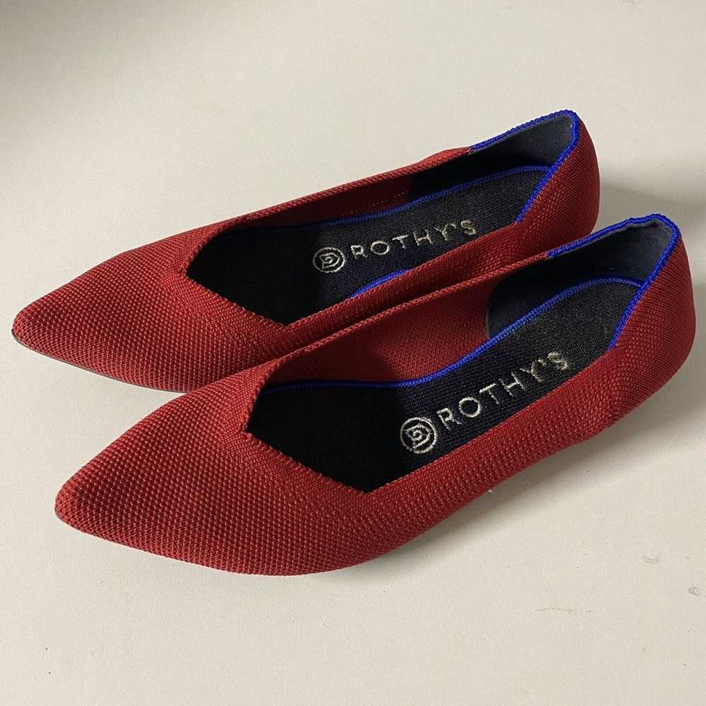 ROTHY'S Ballet Flat Loafer Pointed Toe Red Slip O… - image 4