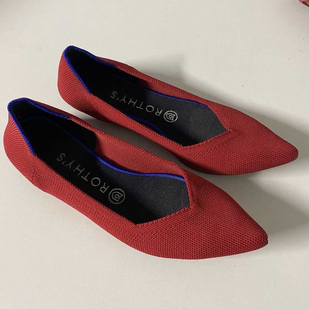 ROTHY'S Ballet Flat Loafer Pointed Toe Red Slip O… - image 6