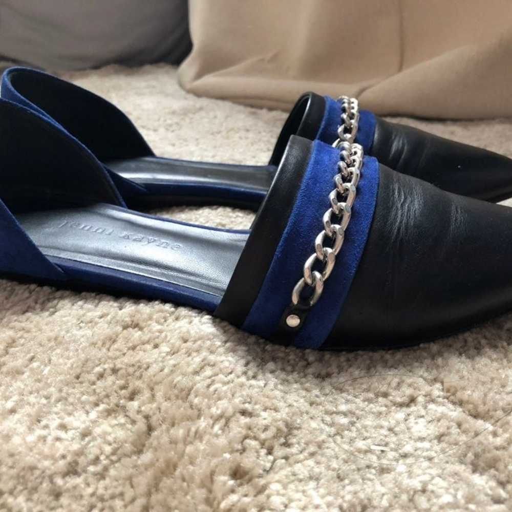 Jenni Kayne Black Blue Leather Suede Dorsay Flats… - image 4