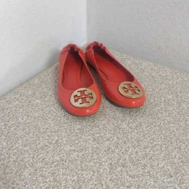 Tory Burch Orange Patent Leather Flats. - image 1