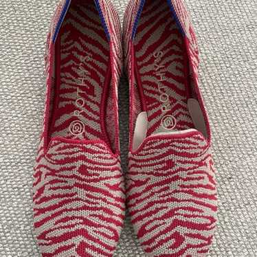 New Rothys Red Zebra Loafers sz 9