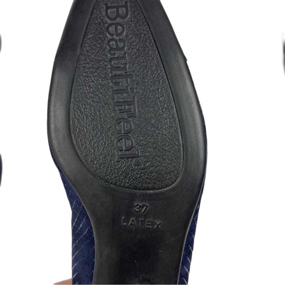 BeautiFeel Women's Navy/ Black Patent Cap Toe Fla… - image 5